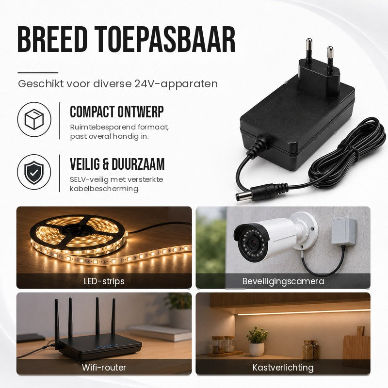 LED stekkervoeding met EU-stekker 24V - toepassingen