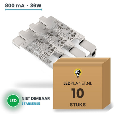 Doos met 10 stuks LED-driver voor LED-paneel - 36W - 800 mA - DC 33-42V - niet dimbaar - Starsense
