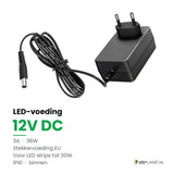 LED Driver 12V DC - 36W - 3A - Stekkervoeding EU - IP41