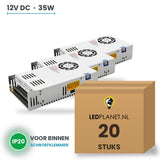 Doos met 20 stuks LED Driver 12V DC - 35W - 2,92A - IP20 - metalen behuizing
