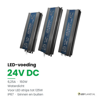 LED Driver 24V DC - 150W - 6,25A - waterdicht IP67