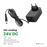 LED Driver 24V DC - 36W - 1,5A - Stekkervoeding EU - IP41