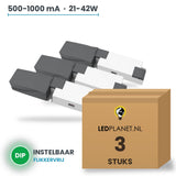 Doos met 3 stuks LED-driver voor LED-paneel - 21-42W - 500-1000 mA instelbaar - DC 28-42V - flikkervrij - Boke - zonder aansluitkast