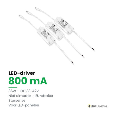 LED-driver voor LED-paneel - 36W - 800 mA - DC 33-42V - niet dimbaar - Starsense - met EU-stekker