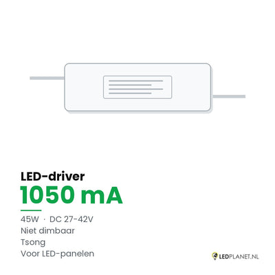LED-driver voor LED-paneel - 45W - 1050 mA - DC 27-42V - niet dimbaar - Tsong
