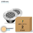 Doos met 2 stuks LED inbouw grondspot 12W, lichtkleur warmwit 3000K
