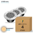 Doos met 4 stuks LED inbouw grondspot 12W, lichtkleur warmwit 3000K