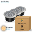 Doos met 6 stuks LED inbouw grondspot 24W, lichtkleur warmwit 3000K