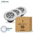 Doos met 10 stuks LED inbouw grondspot 9W, lichtkleur koelwit 4000K
