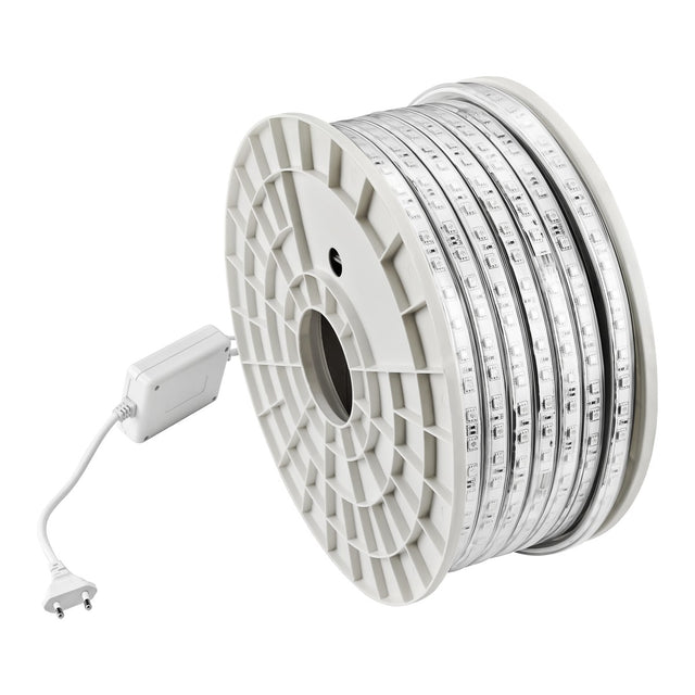 RGB LED lichtslang 230V op rol van 50 meter met controller