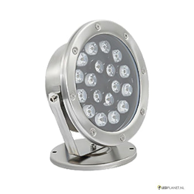 LED onderwaterlamp 24W van RVS 304 met kantelbare beugel en voet