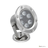 LED onderwaterlamp 6W van RVS 304 met kantelbare beugel en voet