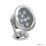 LED onderwaterlamp 9W van RVS 304 met kantelbare beugel en voet