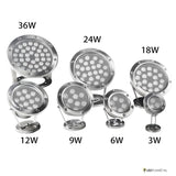 LED onderwaterlampen in alle uitvoeringen van 3W tot 36W