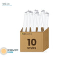 Set van 10 stuks LED TL buis T8 120 cm kunststof - Warmwit 3000K - in LEDPLANET doos