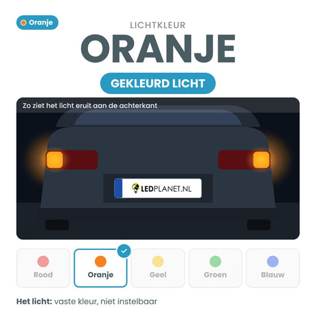 Lichtkleur oranje: zo ziet het licht eruit aan de achterkant van de auto