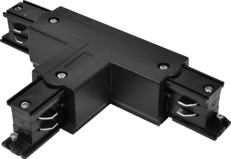 T-verbinder - 3-fase rail - Zwart - productfoto
