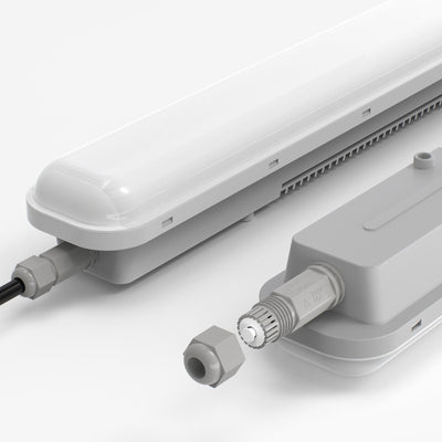 LED tri-proof armatuur 1500mm 50W - behuizing met kabelwartel en aansluitkap