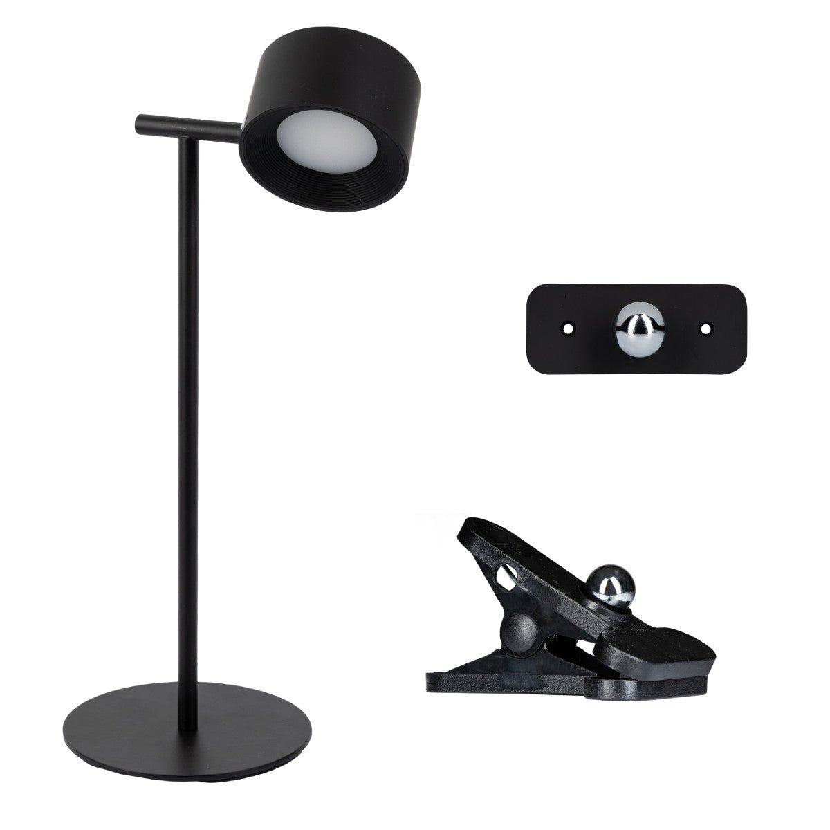 LED Oplaadbare Tafellamp 240 Lumen - Warmwit 3000K Koelwit 4000K Daglichtwit 6000K - Dimbaar - USB-C - 3-in-1 - Zwart