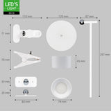 LED Oplaadbare tafellamp 240 lumen - 7.4W - Warmwit 3000K / Koelwit 4000K / Daglichtwit 6000K - 3-in-1 met magnetische beugel