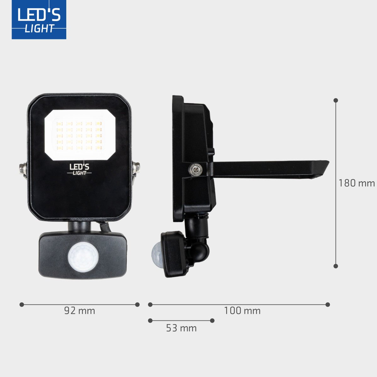 LED Schijnwerper 1400 lumen - 10W - Koelwit 4000K - Bewegingssensor - Daglichtsensor - IP65 Waterdicht