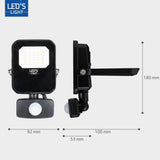 LED Schijnwerper 1400 lumen - 10W - Koelwit 4000K - Bewegingssensor - Daglichtsensor - IP65 Waterdicht