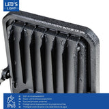 LED Schijnwerper 50W met Sensor - 6000 lumen - Koelwit 4000K - PIR Bewegingssensor - IP65 - Zwart