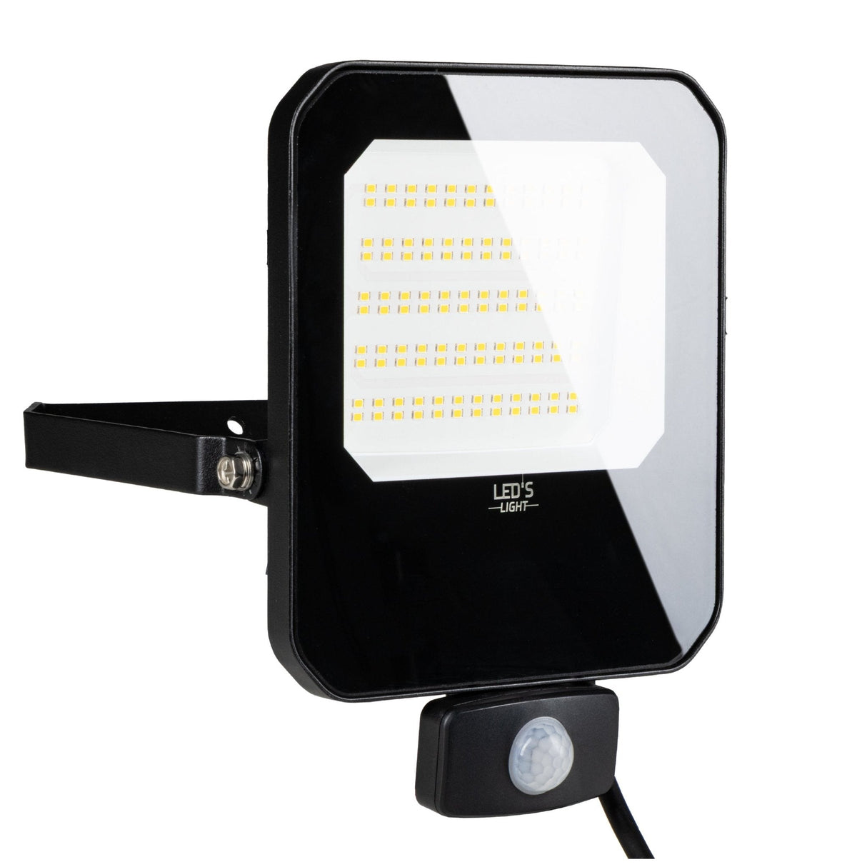 LED Schijnwerper 50W met Sensor - 6000 lumen - Koelwit 4000K - PIR Bewegingssensor - IP65 - Zwart