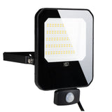 LED Schijnwerper 50W met Sensor - 6000 lumen - Koelwit 4000K - PIR Bewegingssensor - IP65 - Zwart