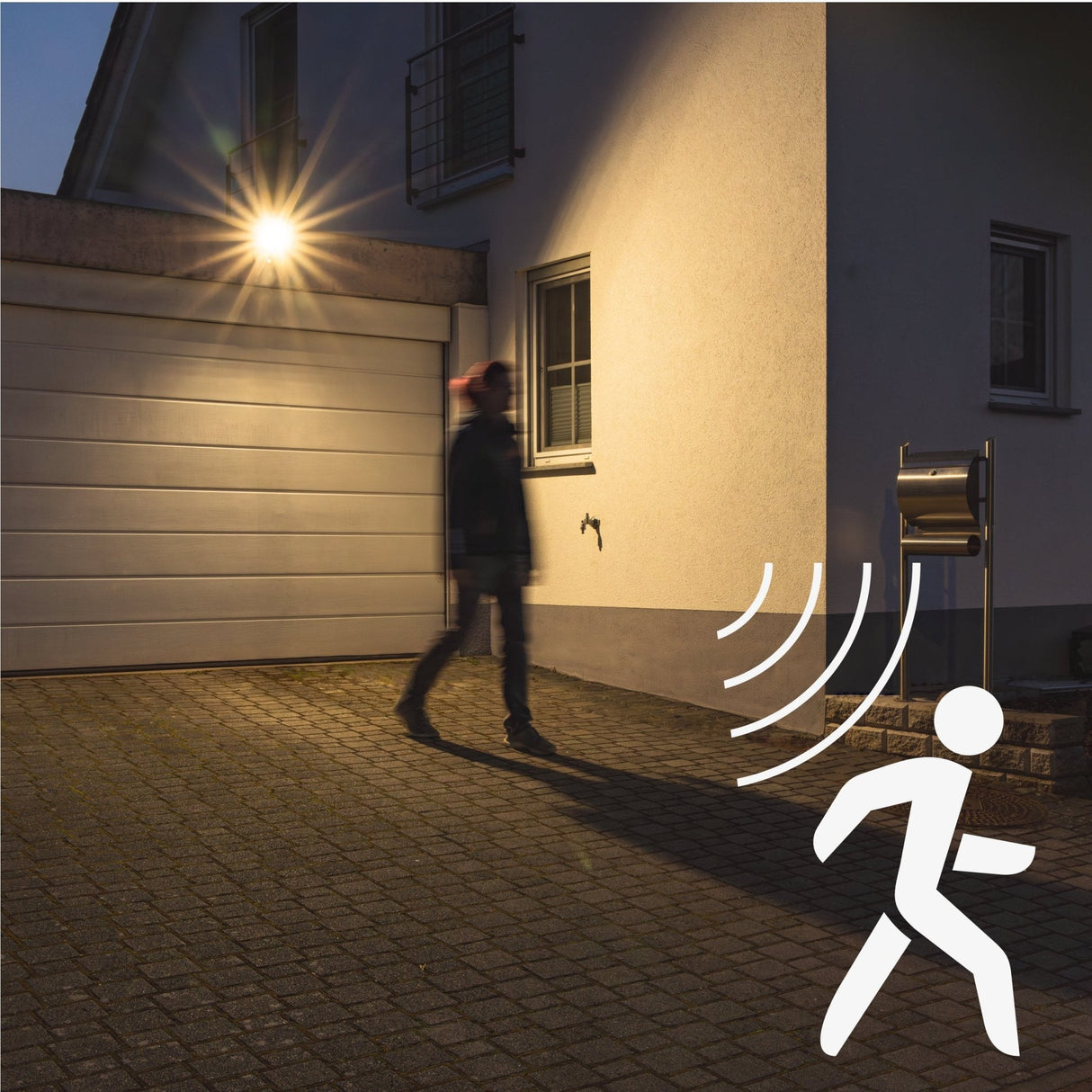 LED Schijnwerper 50W met Sensor - 6000 lumen - Koelwit 4000K - PIR Bewegingssensor - IP65 - Zwart