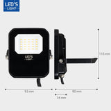 LED Schijnwerper - 1200 Lumen - 10W - Koelwit 4000K - IP65 - Compact