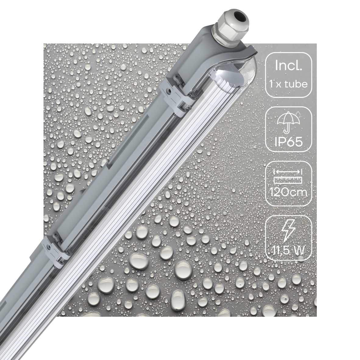 LED TL-Armatuur IP65 2130 Lumen - 11.5W - 4000K Koelwit - 120cm - Waterdicht