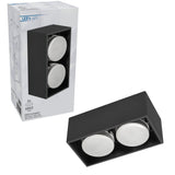 LED's Light Cube LED Plafondlamp - 2 lichtpunten - Draaibaar licht - Staal - 20 x 8 cm - Zwart