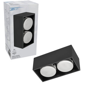 Plafonnier LED Cube LED’s Light – 2 points lumineux – Lumière orientable – Acier – 20 x 8 cm – Noir