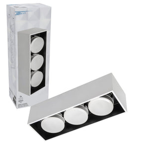LED's Light Cube LED Plafondlamp - 3 lichtpunten - Draaibaar licht - Staal - 30 x 8 cm - Wit