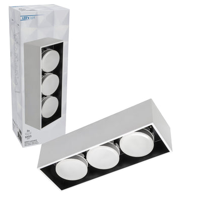LED's Light Cube LED Plafondlamp - 3 lichtpunten - Draaibaar licht - Staal - 30 x 8 cm - Wit