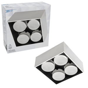 LED's Light Cube LED Plafondlamp - 4 lichtpunten - Draaibaar licht - Staal - 20 x 20 cm - Wit