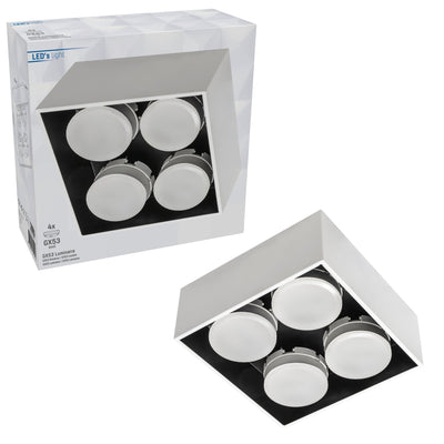 LED's Light Cube LED Plafondlamp - 4 lichtpunten - Draaibaar licht - Staal - 20 x 20 cm - Wit