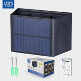 Draadloze Solar Buitenlamp met sensor - Schijnt beneden en boven - Wandlamp zonne-energie - Zwart