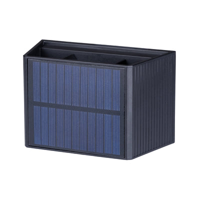 Lampe extérieure solaire sans fil avec capteur - Éclairage vers le bas et vers le haut - Applique murale à énergie solaire - Noire