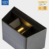 Draadloze Solar Buitenlamp met sensor - Schijnt beneden en boven - Wandlamp zonne-energie - Zwart