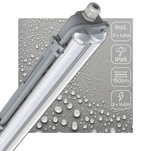 LED Dubbel vochtbestendig armatuur 150cm - 6120 lumen - 33W - Koelwit 4000K - IP65 - D-markering