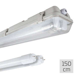 LED Dubbel vochtbestendig armatuur 150cm - 6120 lumen - 33W - Koelwit 4000K - IP65 - D-markering