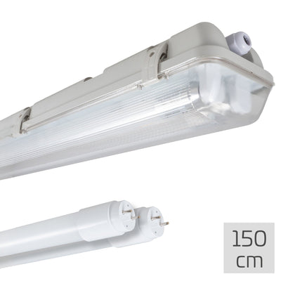 LED Dubbel vochtbestendig armatuur 150cm - 6120 lumen - 33W - Koelwit 4000K - IP65 - D-markering