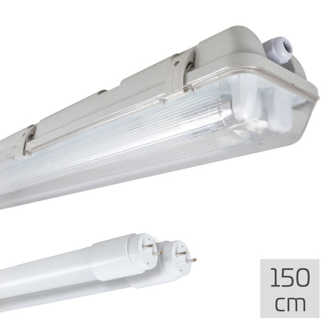 LED Dubbel vochtbestendig armatuur 150cm - 6120 lumen - 33W - Koelwit 4000K - IP65 - D-markering