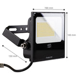 LED Schijnwerper 50W - 6850 lumen - Koelwit 4000K - IP65 IK08 - Kantelbaar - Zwart
