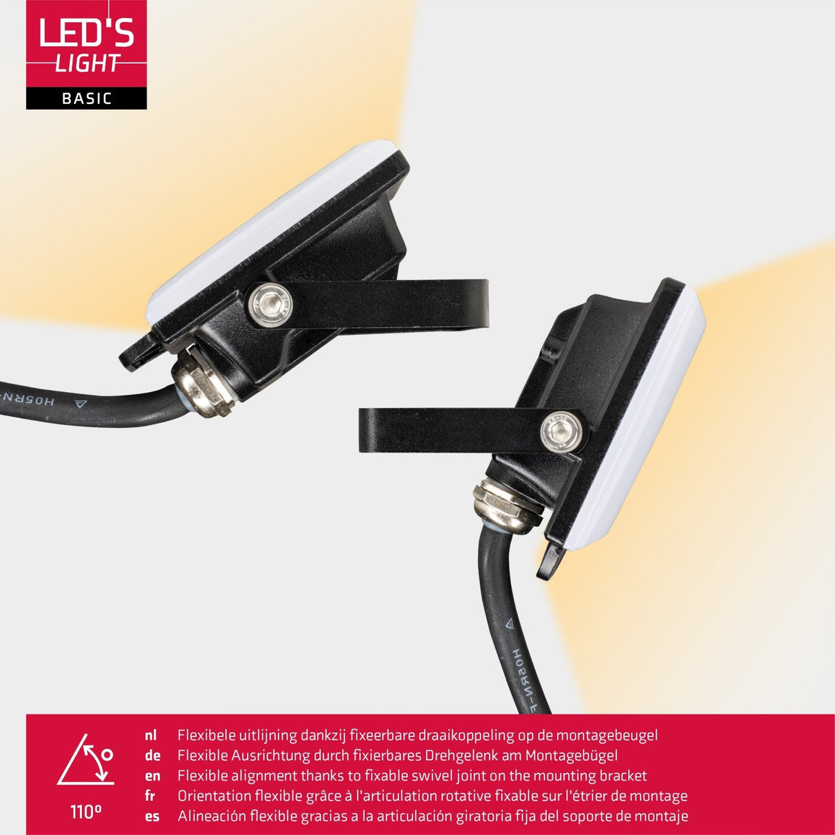 LED schijnwerper - 10W 900 lumen - IP65 waterdicht - met beugel