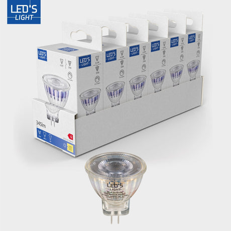 Spot LED 345 lumens - 4,5W - Blanc chaud 2700K - GU4 - MR11 - 12V DC - À intensité variable - Remplace 35W halogène - IRC 90