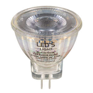 LED Spot 345 lumen - 4,5W - Warmwit 2700K - GU4 - MR11 - 12V DC - Dimbaar - Vervangt 35W Halogeen - CRI 90