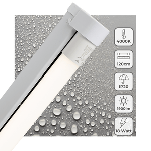 Luminaire LED pour tube fluorescent 1900 lumen - 18W - Blanc froid 4000K - 120cm - tube remplaçable
